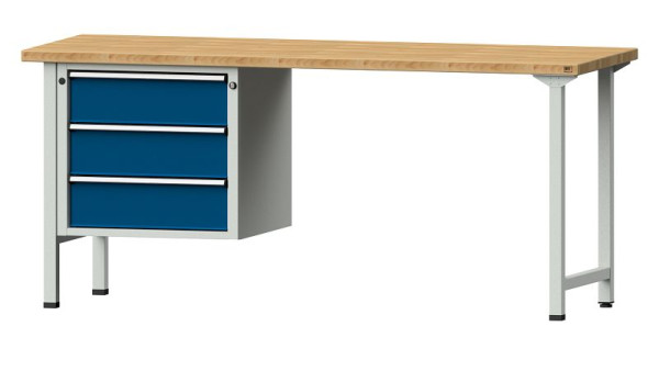 Établis ANKE Établi combiné, modèle 726 V, 2000 x 700 x 890 mm, RAL 7035/5010, BMP 40 mm, 410.745