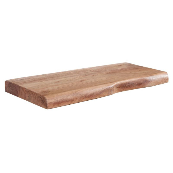 Wohnling Étagère murale avec bord d'arbre en bois d'acacia massif 40 cm, étagère murale flottante design, étagère en bois naturel, étagère suspendue de style maison de campagne, WL6.512
