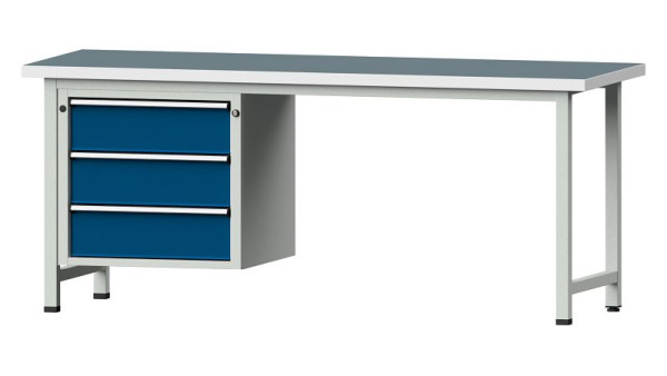 Établis ANKE Établi combiné, modèle 726 V, 2000 x 700 x 840 mm, RAL 7035/5010, UBP 40 mm, 410.752