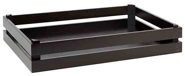 Caisse en bois APS -SUPERBOX-, 55,5 x 35 cm, hauteur : 10,5 cm, bois d'acacia, noir, convient pour GN 1/1, 11626