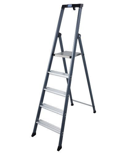 Escabeau Krause Sepro S, anodisé, plateforme extrêmement antidérapante, 5 marches, 257466
