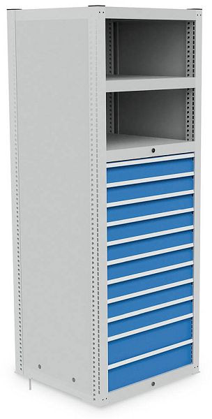 Bedrunka+Hirth Module 2, 700, 2x cadre de support, 1x paroi arrière, 2x cloison de séparation, 11x tiroirs, 2x étagère lisse lisse, 749 x 733 x 2030 mm, SRK02