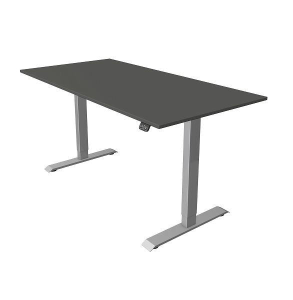 Table compacte Kerkmann L 1600 x P 800 mm, réglable en hauteur électriquement de 740 à 1230 mm, anthracite, 10227413