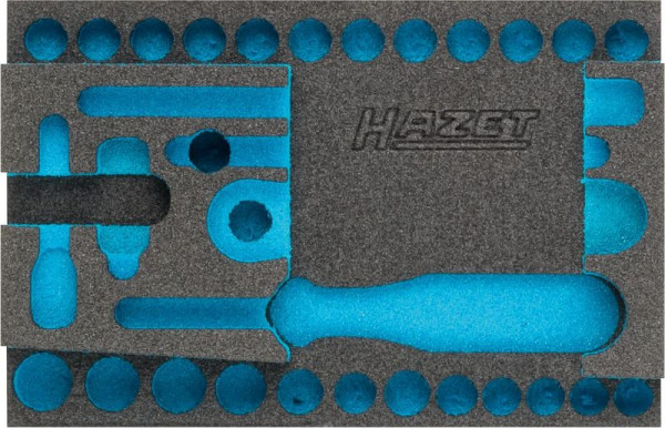 Insert en mousse souple Hazet à 2 composants, pour 854, dimensions / longueur : 172 mm x 114 mm Taille du système d'organisation : 1/9 (172 x 114 mm), 163-337L