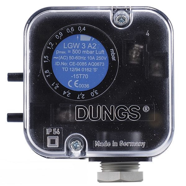 Pressostat et pressostat différentiel JUMO pour air, fumées et gaz d'échappement, 0,4 à 3 mbar, 00380636