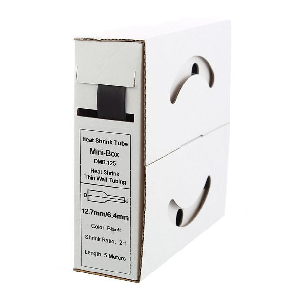 Gaine thermorétractable Offgridtec 5m 12,7mm>6,4mm noir, 7-01-000585