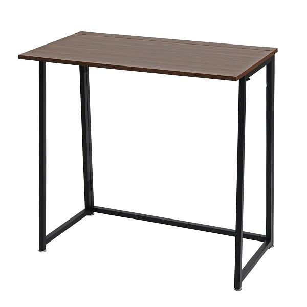 Bureau Mendler HWC-K67 pliable, table console, table pour ordinateur portable, table de rangement, 80x45cm, métal MDF, brun noir, 100558