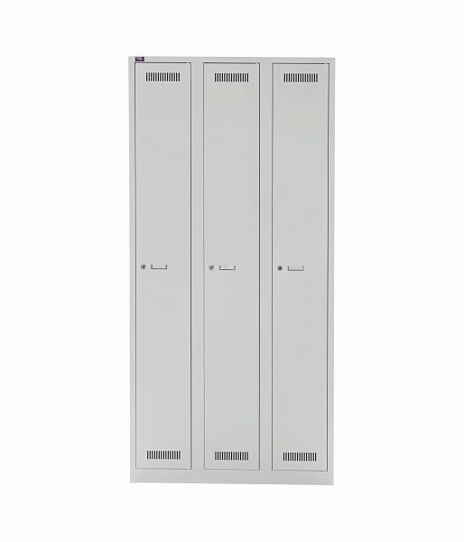 Armoire Bisley LIGHT LIGHT. 3 compartiments, gris clair, GL09T1245
