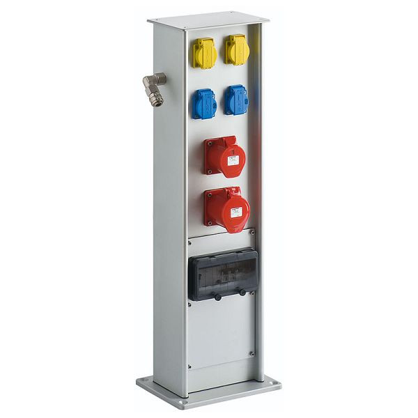 ELSPRO Aluminium-Energiesäule ALPEN 1x32/5 1x16/5 2xSCH 2xCAT 1xDL MCB RCD 800mm Gelb, 6A593B01/GB