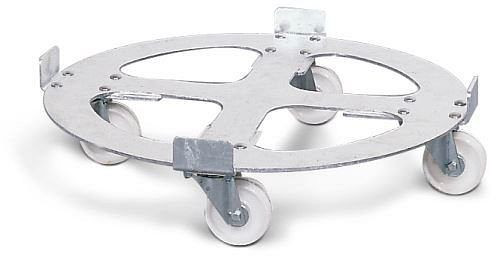 Rouleau de tambour DENIOS DT6 en acier, pour fûts de sécurité et de récupération, réglable, max 450 kg