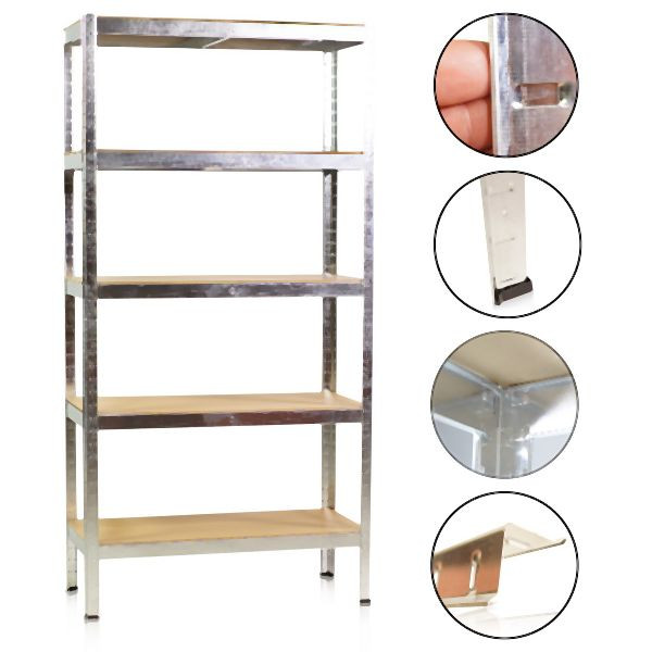 Etagère robuste Metra, 90 x 40 x 180 cm, piètement MDF, 10810