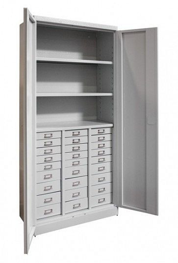 Armoire à tiroirs ADB SLS, dimensions hors tout (L x P x H) : 80 x 41 x 179 cm, corps : gris clair (RAL 7035), revêtement par poudre, 40648