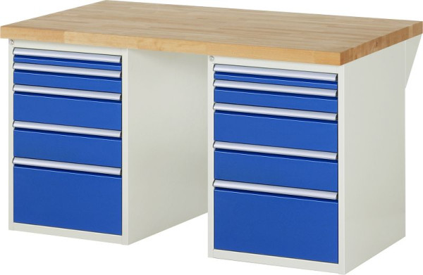 Etabli RAU série 7000 - modèle 7511-3, L1500 x P900 x H890 mm, base système L1500 x P850 x H850 mm, 03-7511A3-159B4M.11