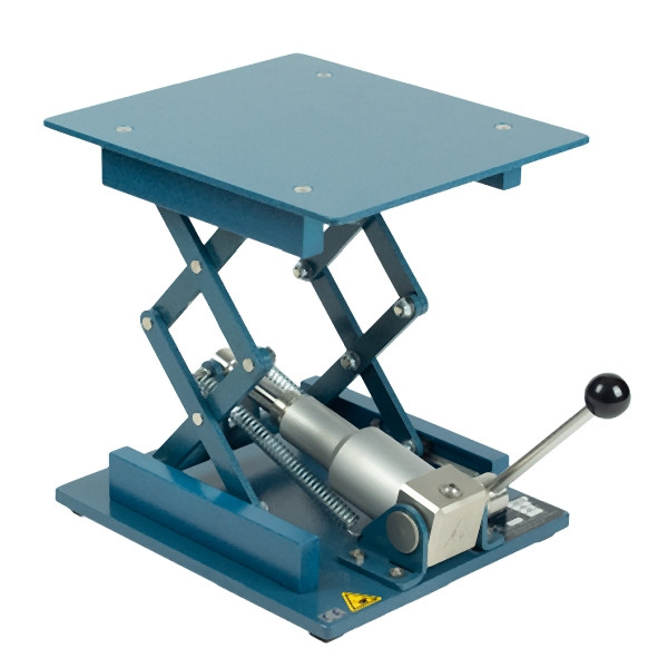 Ascenseur de laboratoire hydraulique JUCHHEIM, 200 x 230 mm, revêtement par poudre, avec protection contre la descente et le levage, 02297/A-2