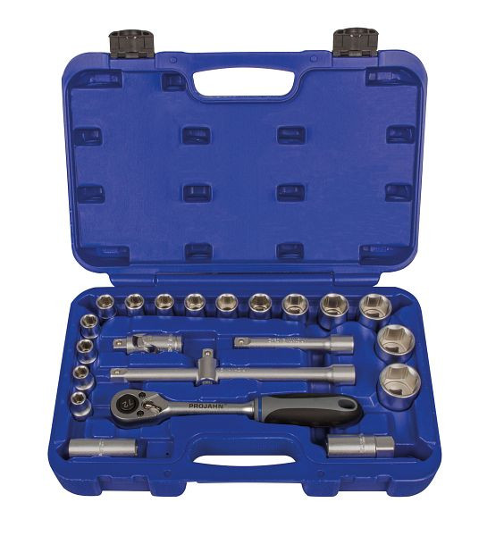 Projahn 1/2 "Jeu de clés à douilles Proficraft 21 pièces à cliquet à dents fines 72Z, 8662