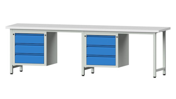 Etablis ANKE Etabli combiné, modèle 736 E, 2800 x 700 x 840 mm, RAL 7035/5012, KSP 40 mm, 511.010