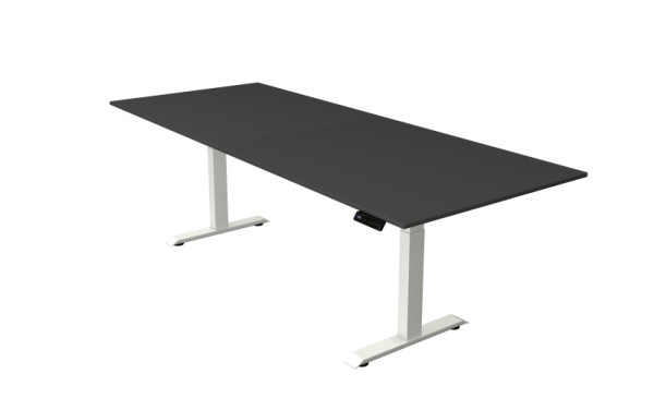 Kerkmann table debout/assise Move 4 nouveau 250 x 100 cm cadre blanc, plateau anthracite, 10091213