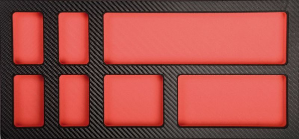 Plateau vide Projahn ProForm pour petites pièces avec 7 compartiments, surface en carbone, 5999-393