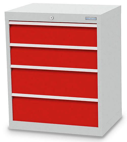 Armoire à tiroirs Bedrunka+Hirth, profondeur 500 mm, R 24-16, nombre de tiroirs : 4, dimensions en mm (LxPxH) : 680 x 500 x 819, capacité de charge 50 kg, 68 022