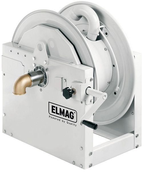 Enrouleur de tuyau industriel ELMAG série 700 / L 410, entraînement manuel pour air, eau, diesel, 20 bar, 43601