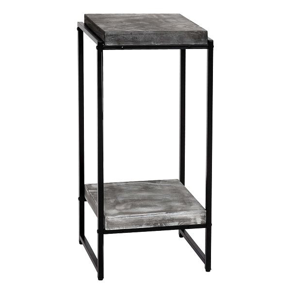 Table à fleurs Mendler HWC-K71, étagère à fleurs, table d'appoint, étagère à plantes, métal MDF, gris foncé, 82cm, 96844