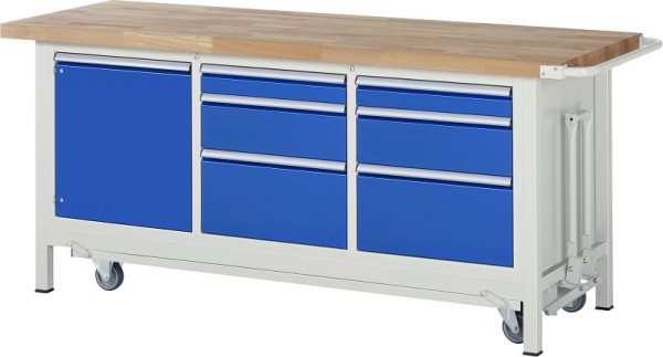 Etabli RAU avec châssis abaissable série 8000, 6 x tiroirs, 2000x880x700 mm, 05-8570A2-207B4F.11