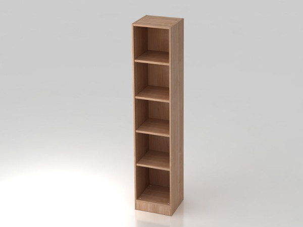 Étagère étroite Hammerbacher 5OH avec panneau de base en noyer, 40,6x40x200,4 cm (LxPxH), V6040/N