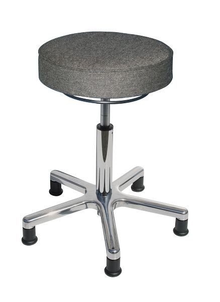 Tabouret de travail Lotz, rembourrage d'assise anthracite, Ø350 mm, déverrouillage par anneau, hauteur d'assise 540-725 mm, vérin à gaz chromé, piètement en aluminium, 3861.0-03