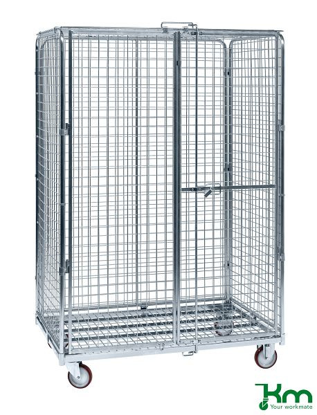 Conteneur de sécurité Kongamek, 2 roulettes pivotantes et 2 fixes avec freins, KM120510B