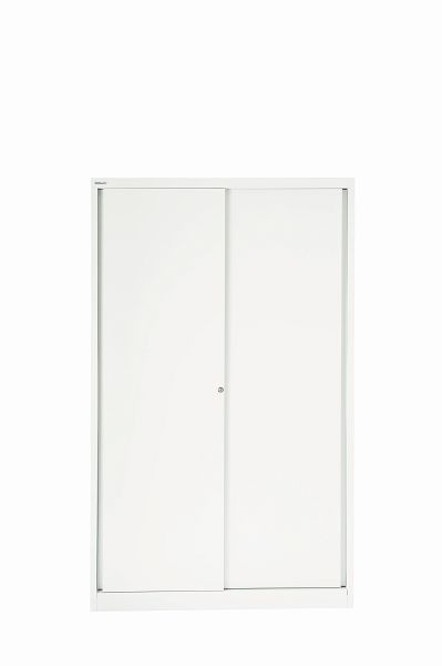 Armoire à portes coulissantes Bisley ECO, 4 étagères, 5 OH, blanc signalisation, SD12194S696