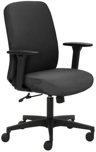 Mayer Sitzmöbel chaise pivotante, dossier bas, assise et dossier rembourrés, accoudoirs 3D noir, noir, 2219_AV3D_30617
