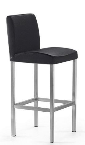 Tabouret Mayer Sitzmöbel , structure argent nacré, coque d'assise rembourrée, hauteur d'assise 65 cm, capacité de charge jusqu'à 150 kg, anthracite, 1154_08_30487