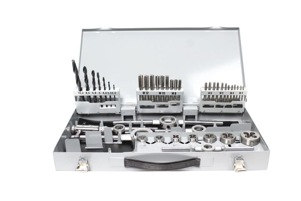 Assortiment de filetage GSR 45 pièces métriques M3 - M12 HSSG pour filetages intérieurs et extérieurs, 08331030