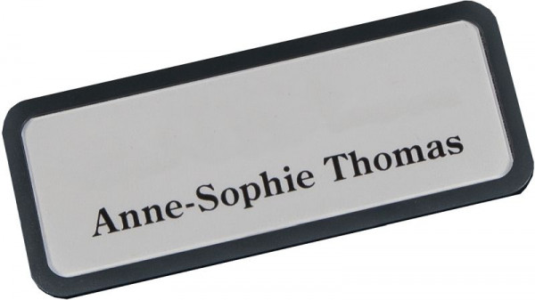 Badge nominatif en plastique Eichner, noir, 9218-03012