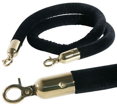 Corde de démarcation Contacto, noire 150 cm avec œillet doré, 1602/151