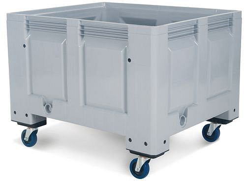 Caisse-palette DENIOS SB 10-F en plastique, avec 4 roulettes, volume de 670 litres, 217-097