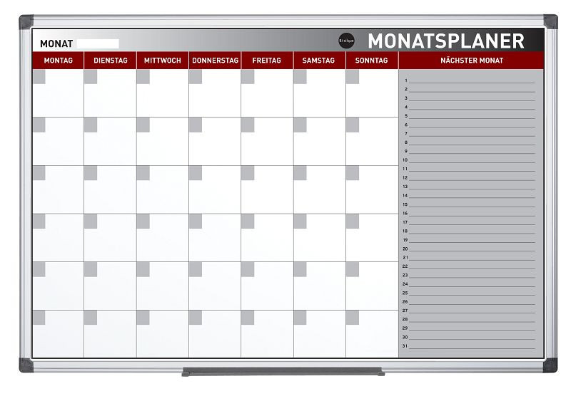 Agenda mensuel magnétique Bi-Office Maya avec cadre en aluminium 90x60cm, GA03138170