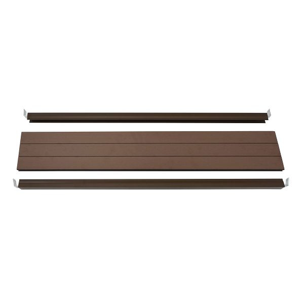 Ensemble d'extrémité Mendler pour brise-vue WPC Sarthe, profil d'extrémité coupe-vent, poteau WPC, 90cm, marron, 76262