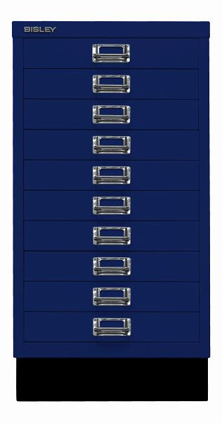 Bisley MultiDrawer™, série 29 avec base, DIN A3, 10 tiroirs, bleu Oxford, L29A310S639