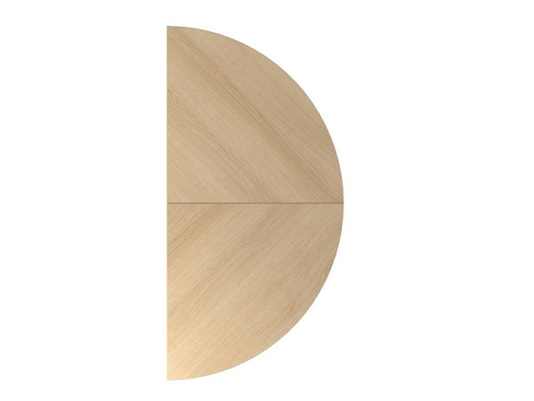 Table à rallonge Hammerbacher 2xquart de cercle QA160, 160 x 80 cm, plateau : chêne, épaisseur 25 mm, table à rallonge avec pied de support en graphite, hauteur de travail 68-76 cm, VQA160/E/G