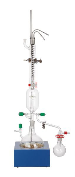 Appareil de circulation de solvant Rettberg, version courte, avec condenseur Dimroth en acier inoxydable, 107000270