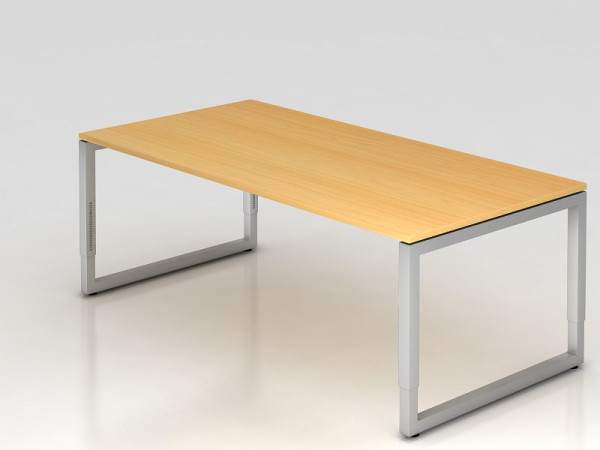 Bureau Hammerbacher O-foot carré 200x100cm hêtre, forme rectangulaire avec plateau flottant, VRS2E/6/S