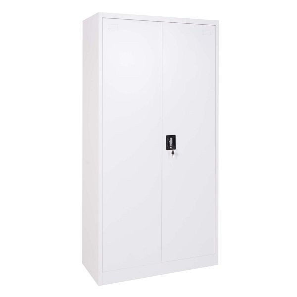 Classeur Mendler HWC-H17, armoire de bureau en acier, 2 portes, 185x90cm blanc, 72731