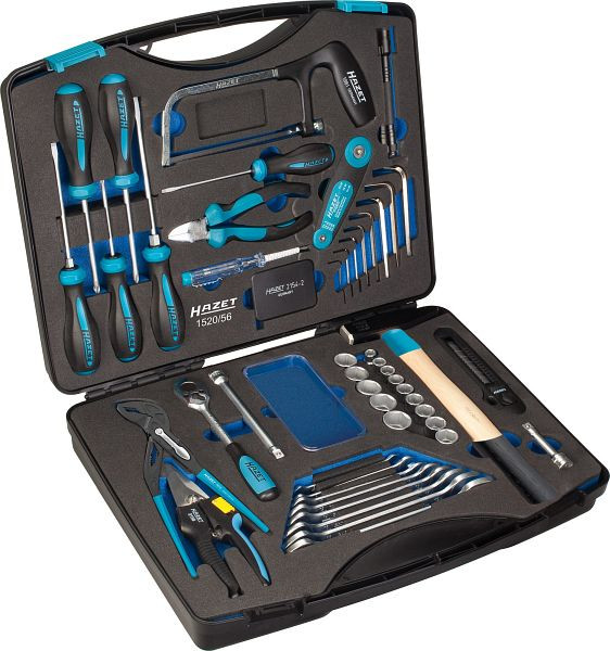 Mallette à outils Hazet, carré creux 10 mm, profil de traction externe double hexagonal, profil à fente, profil Phillips PH, nombre d'outils : 56, 1520/56