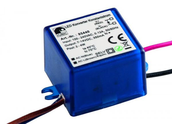 rutec Projekt LED convertisseur 350mA 2.5W - 4.9W 7 - 14V convertisseur de courant constant, PHE440