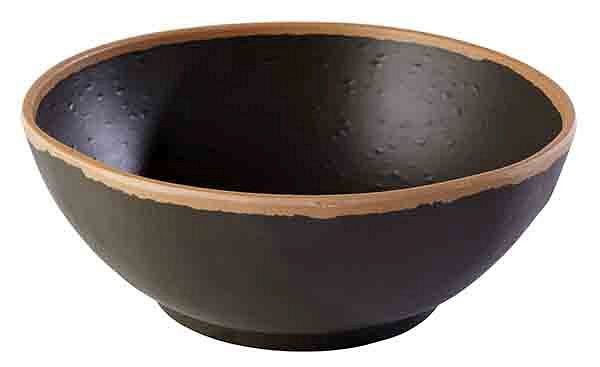 Bol APS -CROCKER-, Ø 21 cm, hauteur: 8 cm, 1,45 litres, mélamine, marron, avec bord marron clair, 84578