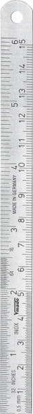 Règle en acier Vogel Germany, type C, 250 x 13 x 0,5 mm, lecture de gauche à droite, 1010030025