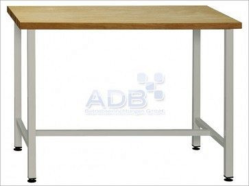 Etabli ADB, modèle de base avec plateau d'établi et cadre de base, dimensions : 1200x600x840mm (LxPxH), couleur de la table de travail : gris, RAL 7035, 40933