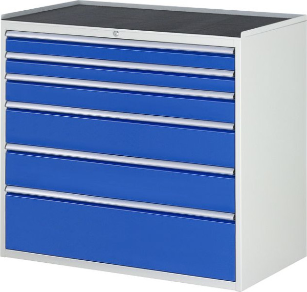 Armoire à tiroirs RAU série 7000, L1145 x P650 x H1035mm, support métallique, hauteur 25 mm, tiroirs : 2xH90, 1xH120, 2xH180, 1xH270 mm, 13-XXL7.7A-MT.11