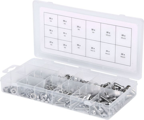 Gamme KS Tools de vis mécaniques à tête cylindrique, métriques, 475 pièces, 970.0510